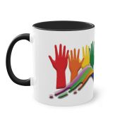 Zweifarbiger Kaffee Becher „Hände“