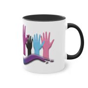 Zweifarbiger Kaffee Becher „Hände“