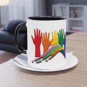 Keramiktasse zweifarbig mit Sonderdruck Shop xp Pixel Design