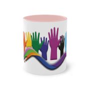 Zweifarbiger Kaffee Becher „Hände“