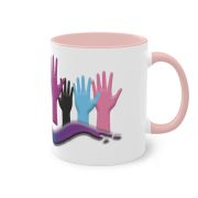 Zweifarbiger Kaffee Becher „Hände“