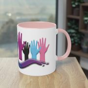 Zweifarbiger Kaffee Becher „Hände“