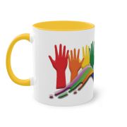 Zweifarbiger Kaffee Becher „Hände“
