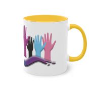 Zweifarbiger Kaffee Becher „Hände“