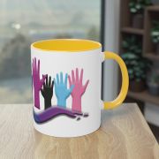 Zweifarbiger Kaffee Becher „Hände“