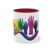 Zweifarbiger Kaffee Becher „Hände“
