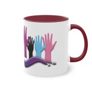 Zweifarbiger Kaffee Becher „Hände“