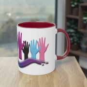 Zweifarbiger Kaffee Becher „Hände“